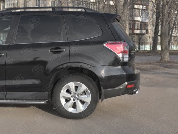 11 599 р. Защита заднего бампера (Ø75х42 мм, нержавейка) Russtal Subaru Forester SJ рестайлинг (2016-2019)  с доставкой в г. Кемерово. Увеличить фотографию 3