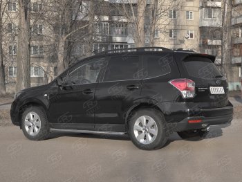 11 599 р. Защита заднего бампера (Ø75х42 мм, нержавейка) Russtal Subaru Forester SJ рестайлинг (2016-2019)  с доставкой в г. Кемерово. Увеличить фотографию 4