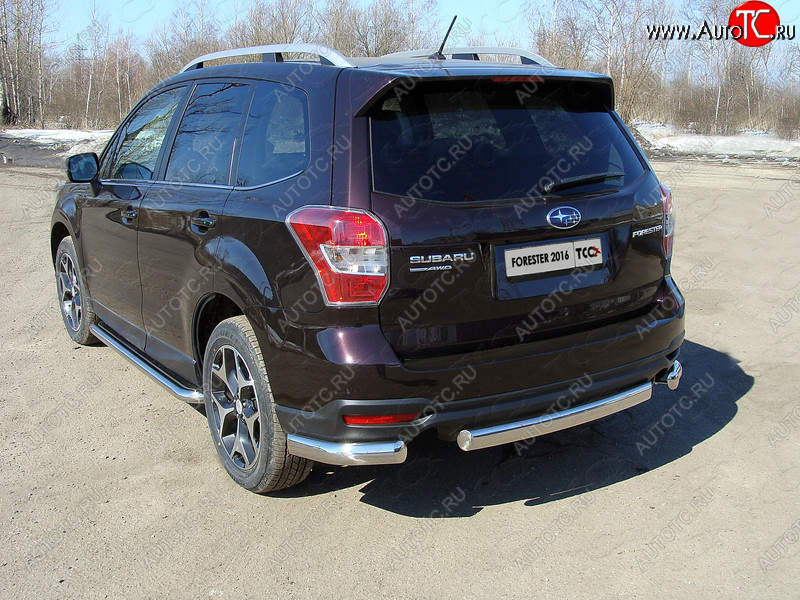 18 999 р. Защита заднего бампера (овальная) ТСС 75х42 мм  Subaru Forester  SJ (2016-2019) рестайлинг  с доставкой в г. Кемерово