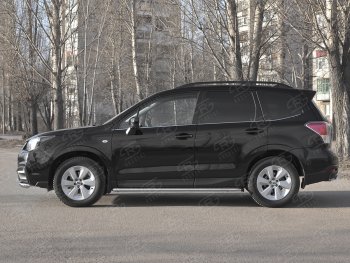 24 649 р. Пороги SLITKOFF d42 с листом  Subaru Forester  SJ (2016-2019) рестайлинг (лист алюминий, труба нержавейка)  с доставкой в г. Кемерово. Увеличить фотографию 3