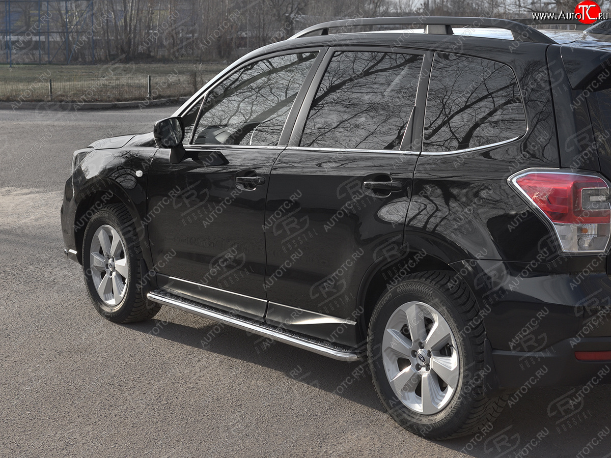 22 999 р. Пороги SLITKOFF d42 с листом  Subaru Forester  SJ (2016-2019) рестайлинг (лист алюминий, труба сталь)  с доставкой в г. Кемерово