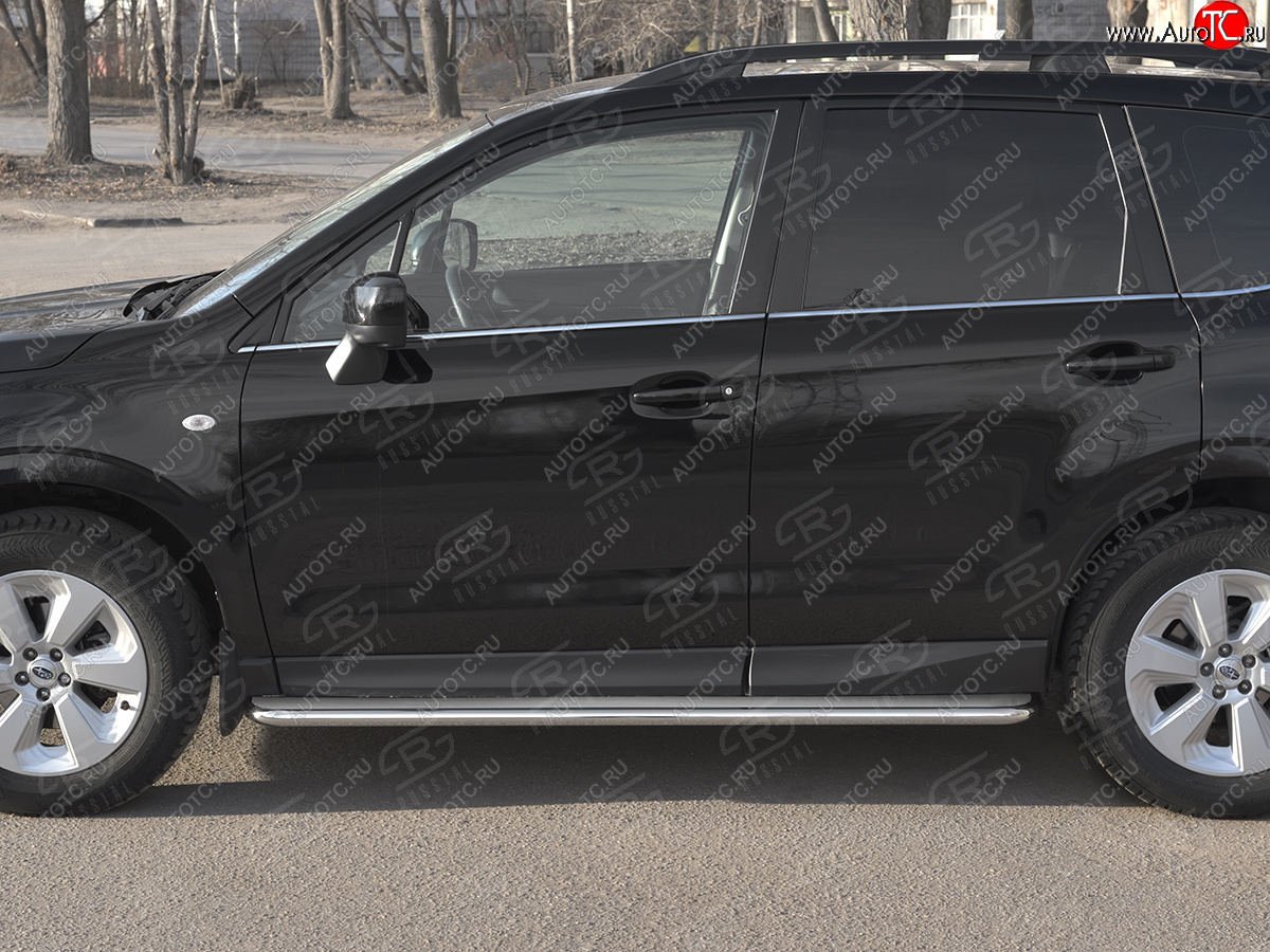 35 549 р. Пороги SLITKOFF d42 с листом  Subaru Forester  SJ (2016-2019) рестайлинг (лист нержавейка, труба нержавейка)  с доставкой в г. Кемерово