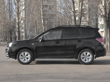 35 549 р. Пороги SLITKOFF d42 с листом  Subaru Forester  SJ (2016-2019) рестайлинг (лист нержавейка, труба нержавейка)  с доставкой в г. Кемерово. Увеличить фотографию 3