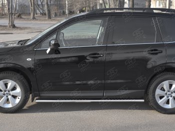19 399 р. Защита порогов на Russtal труба 120х60 овал с проступью Subaru Forester SJ рестайлинг (2016-2019)  с доставкой в г. Кемерово. Увеличить фотографию 2