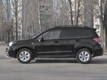 19 399 р. Защита порогов на Russtal труба 120х60 овал с проступью Subaru Forester SJ рестайлинг (2016-2019)  с доставкой в г. Кемерово. Увеличить фотографию 3