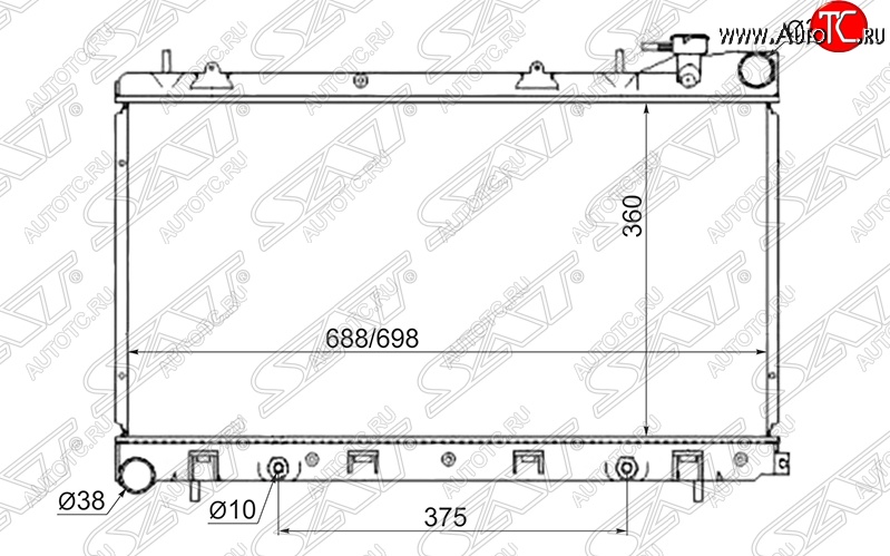 5 749 р. Радиатор двигателя SAT (пластинчатый) Subaru Impreza GD седан дорестайлинг (2000-2002)  с доставкой в г. Кемерово