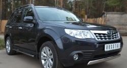 12 949 р. Защита переднего бампера (Ø75х42 мм, нержавейка) Russtal Subaru Forester SH (2008-2013)  с доставкой в г. Кемерово. Увеличить фотографию 4