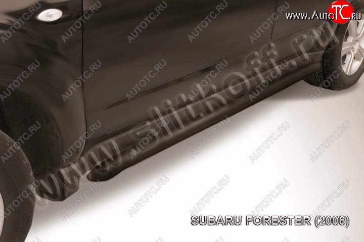 9 899 р. Защита порогов Slitkoff Subaru Forester SH (2008-2013) (Цвет: серебристый)  с доставкой в г. Кемерово