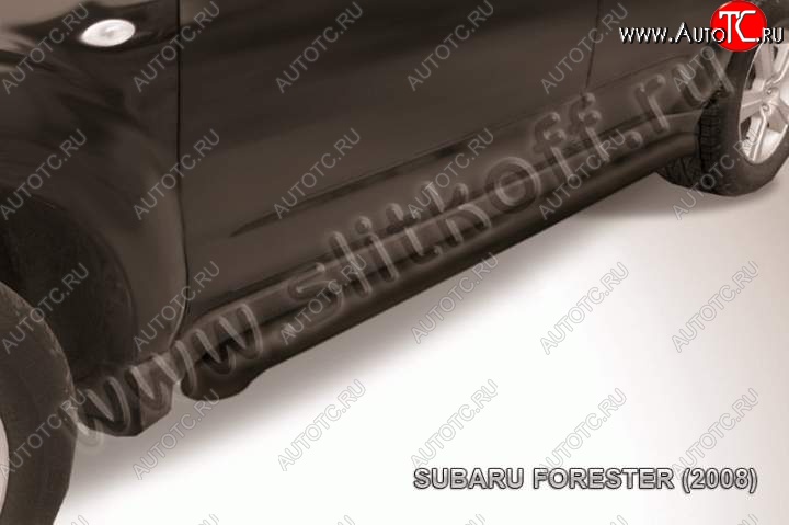 10 599 р. Защита порогов Slitkoff Subaru Forester SH (2008-2013) (Цвет: серебристый)  с доставкой в г. Кемерово