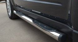 83 999 р. Защита порогов с пластиковыми вставками для ног из круглой трубы диаметром 76 мм Russtal Subaru Forester SH (2008-2013) (Защита порогов с со скосами на торцах (вариант 1))  с доставкой в г. Кемерово. Увеличить фотографию 7