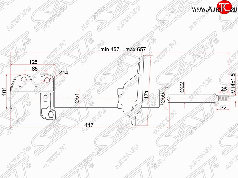 4 599 р. Левый амортизатор задний 4WD SAT Subaru Impreza GC седан (1992-2000)  с доставкой в г. Кемерово