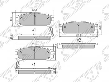 669 р. Колодки тормозные SAT (задние) Subaru Outback BH/BE12 универсал (1998-2004)  с доставкой в г. Кемерово. Увеличить фотографию 1