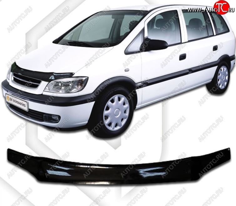 1 999 р. Дефлектор капота CA-Plastic Subaru Traviq (2001-2005) (Classic черный, Без надписи)  с доставкой в г. Кемерово