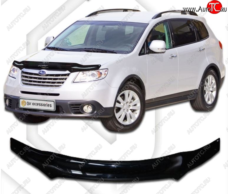 2 159 р. Дефлектор капота CA-Plastic Subaru Tribeca (2008-2014) (Classic черный, Без надписи)  с доставкой в г. Кемерово