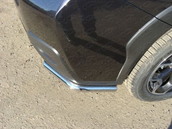 Защита заднего бампера (уголки) ТСС 42,4 мм Subaru XV  GP/G33 (2012-2017) дорестайлинг, рестайлинг