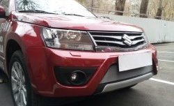 1 539 р. Сетка на бампер Russtal (хром)  Suzuki Grand Vitara ( JT 5 дверей,  JT) (2012-2016) 2-ой рестайлинг, 3 двери 2-ой рестайлинг  с доставкой в г. Кемерово. Увеличить фотографию 2