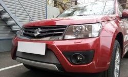 1 539 р. Сетка на бампер Russtal (хром)  Suzuki Grand Vitara ( JT 5 дверей,  JT) (2012-2016) 2-ой рестайлинг, 3 двери 2-ой рестайлинг  с доставкой в г. Кемерово. Увеличить фотографию 3