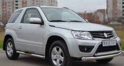 18 999 р. Защита переднего бампера (2 трубыØ76 и 42 мм, нержавейка) SLITKOFF  Suzuki Grand Vitara  JT (2012-2016) 3 двери 2-ой рестайлинг  с доставкой в г. Кемерово. Увеличить фотографию 2