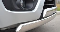 16 849 р. Защита переднего бампера (2 трубыØ75х42 мм, нержавейка) Russtal Suzuki Grand Vitara JT 3 двери 2-ой рестайлинг (2012-2016)  с доставкой в г. Кемерово. Увеличить фотографию 2