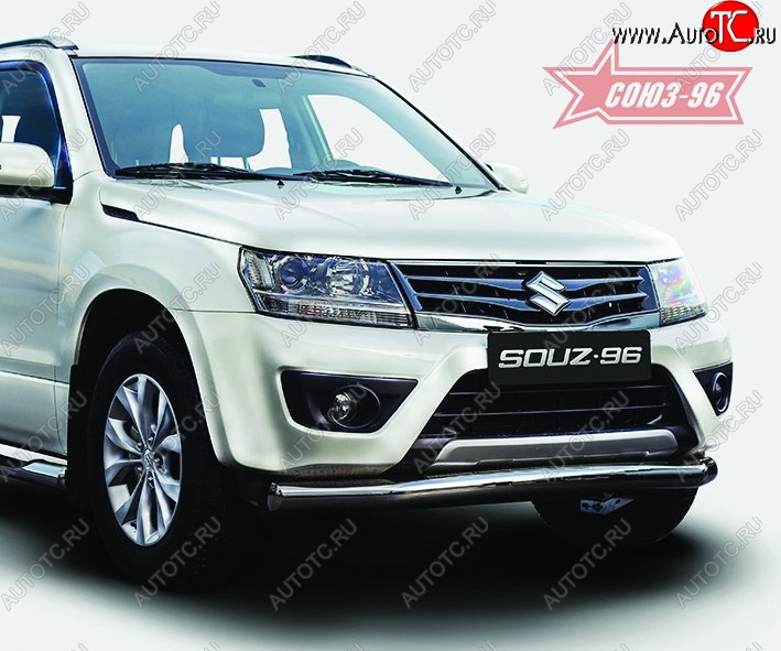 13 229 р. Защита переднего бампера одинарная Souz-96 (d76) Suzuki Grand Vitara JT 3 двери 2-ой рестайлинг (2012-2016)  с доставкой в г. Кемерово