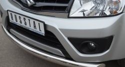 15 749 р. Одинарная защита переднего бампера диаметром 76 мм (3 дв.) SLITKOFF  Suzuki Grand Vitara  JT (2012-2016) 3 двери 2-ой рестайлинг  с доставкой в г. Кемерово. Увеличить фотографию 4