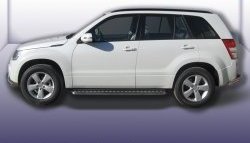 Широкая защита порогов из трубы диаметром 42 мм Slitkoff Suzuki Grand Vitara  JT 5 дверей (2012-2016) 2-ой рестайлинг
