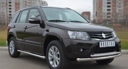 70 999 р. Защита порогов из круглой трубы диаметром 63 мм (5 дв.) Russtal Suzuki Grand Vitara JT 5 дверей 2-ой рестайлинг (2012-2016) (Защита порогов с со скосами на торцах (вариант 1))  с доставкой в г. Кемерово. Увеличить фотографию 4