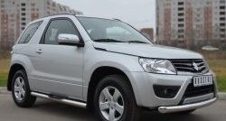83 999 р. Защита порогов с пластиковыми вставками для ног из круглой трубы диаметром 76 мм (3 дв.) Russtal Suzuki Grand Vitara JT 3 двери 2-ой рестайлинг (2012-2016) (Защита порогов с со скосами на торцах (вариант 1))  с доставкой в г. Кемерово. Увеличить фотографию 5
