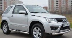 83 999 р. Защита порогов с пластиковыми вставками для ног из круглой трубы диаметром 76 мм (3 дв.) Russtal Suzuki Grand Vitara JT 3 двери 2-ой рестайлинг (2012-2016) (Защита порогов с со скосами на торцах (вариант 1))  с доставкой в г. Кемерово. Увеличить фотографию 9