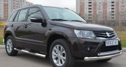 83 999 р. Защита порогов с пластиковыми вставками для ног из круглой трубы диаметром 76 мм (5 дв.) Russtal Suzuki Grand Vitara JT 5 дверей 2-ой рестайлинг (2012-2016) (Защита порогов с со скосами на торцах (вариант 1))  с доставкой в г. Кемерово. Увеличить фотографию 8