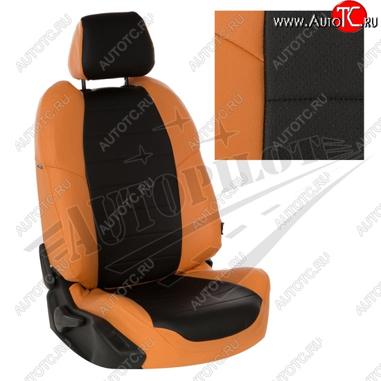 13 649 р. Чехлы сидений AUTOPILOT Экокожа (задние сиденье и спинка 40/60)  Suzuki Grand Vitara ( JT 5 дверей,  JT) (2005-2016) дорестайлинг, 1-ый рестайлинг, 2-ой рестайлинг, 3 двери 2-ой рестайлинг (Оранжевый + Черный)  с доставкой в г. Кемерово