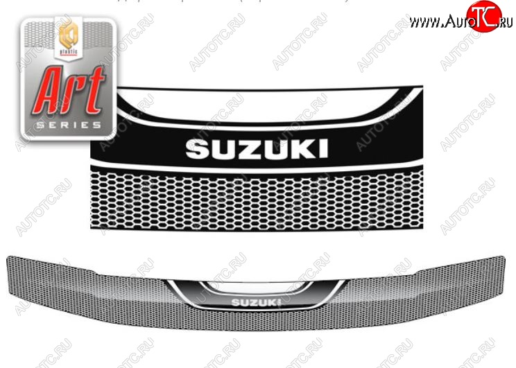 2 399 р. Дефлектор капота CA-Plastiс  Suzuki Escudo ( 5,  3) (2006-2012) дв. дорестайлинг, дорестайлинг, 1-ый рестайлинг (Серия Art черная)  с доставкой в г. Кемерово