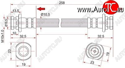 549 р. Тормозной шланг SAT (задний, левый)  Suzuki Escudo  2 - Grand Vitara ( FTB03 3 двери,  3TD62, TL52 5 дверей)  с доставкой в г. Кемерово