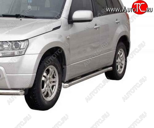 30 999 р. Защита порогов ТехноСфера (Техно Сфера) (нержавейка, 63.5 mm) Suzuki Grand Vitara JT 5 дверей дорестайлинг (2005-2008)  с доставкой в г. Кемерово