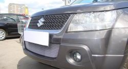 1 539 р. Сетка на бампер Russtal (хром)  Suzuki Grand Vitara ( JT 3 двери,  JT 5 дверей) (2008-2012) 1-ый рестайлинг, 1-ый рестайлинг  с доставкой в г. Кемерово. Увеличить фотографию 2