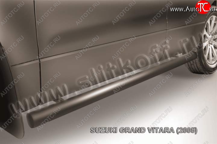 10 599 р. Защита порогов Slitkoff  Suzuki Grand Vitara  JT 5 дверей (2008-2012) 1-ый рестайлинг (Цвет: серебристый)  с доставкой в г. Кемерово