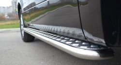 Порожки для ног (Ø42) SLITKOFF Suzuki Grand Vitara  JT 5 дверей (2012-2016) 2-ой рестайлинг (лист - нержавейка, профиль - нержавейка)