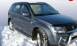 Широкая защита порогов с трубой диаметром 42 мм Slitkoff Suzuki Grand Vitara  JT 5 дверей (2008-2012) 1-ый рестайлинг