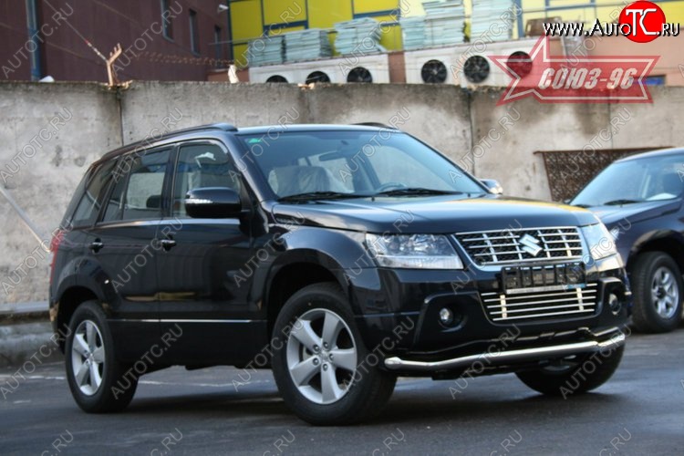 6 749 р. Защита переднего бампера одинарная Souz-96 (d60)  Suzuki Grand Vitara ( JT 3 двери,  JT 5 дверей) (2008-2012) 1-ый рестайлинг  с доставкой в г. Кемерово