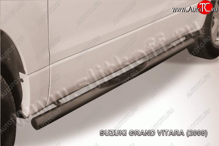 12 399 р. Защита порогов Slitkoff Suzuki Grand Vitara JT 3 двери дорестайлинг (2005-2008) (Цвет: серебристый)  с доставкой в г. Кемерово