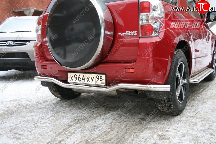8 504 р. Защита заднего бампера Souz-96 (d60) Suzuki Grand Vitara JT 3 двери дорестайлинг (2005-2008)  с доставкой в г. Кемерово