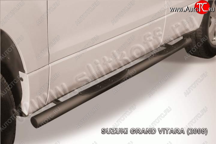 12 399 р. Защита порогов Slitkoff Suzuki Grand Vitara JT 5 дверей дорестайлинг (2005-2008) (Цвет: серебристый)  с доставкой в г. Кемерово