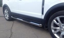 Защита порогов d76 мм с проступью Металл Дизайн Suzuki Grand Vitara JT 5 дверей 2-ой рестайлинг (2012-2016) (полированная нержавейка)