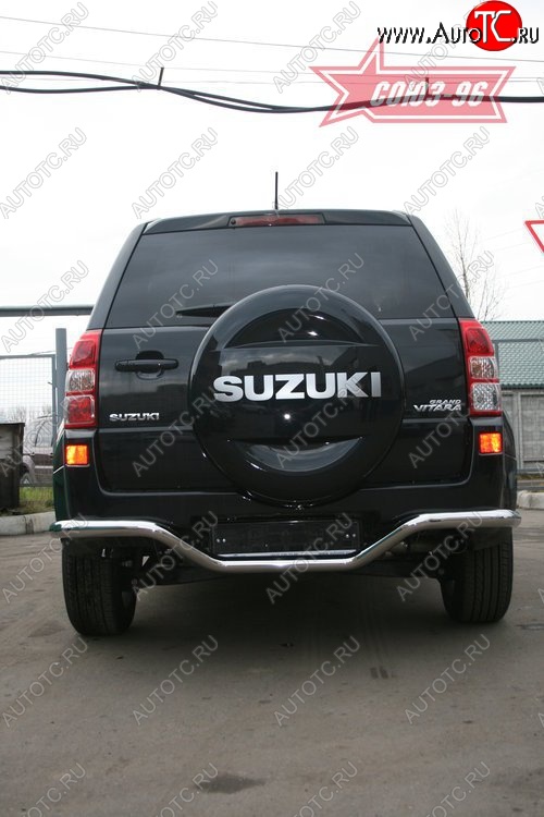 8 864 р. Защита заднего бампера из фигурной трубы диаметром 60 мм Souz-96 Suzuki Grand Vitara JT 5 дверей дорестайлинг (2005-2008)  с доставкой в г. Кемерово