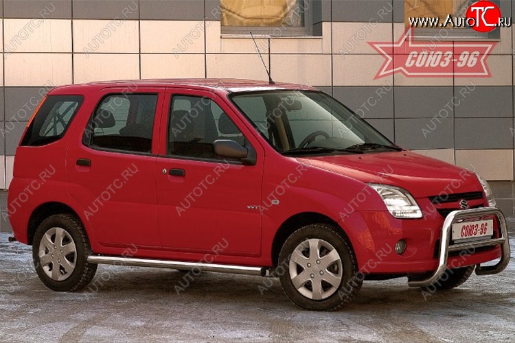 9 746 р. Защита порогов для установки с пластиковым порогом Souz-96 (d60) Suzuki Ignis (2003-2008)  с доставкой в г. Кемерово