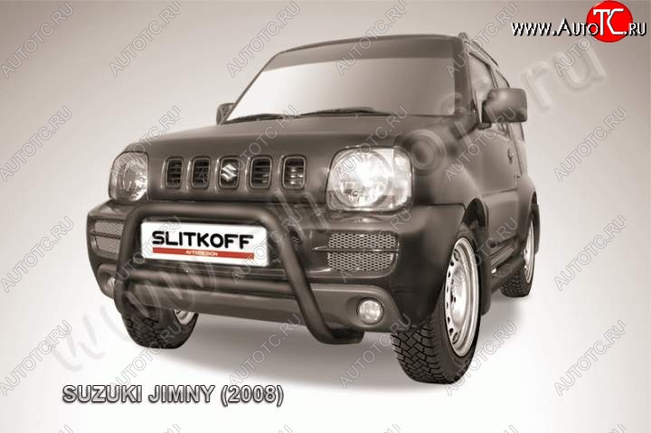 16 899 р. Кенгурятник d57 низкий Suzuki Jimny JB23/JB43 1-ый рестайлинг (2002-2012) (Цвет: серебристый)  с доставкой в г. Кемерово