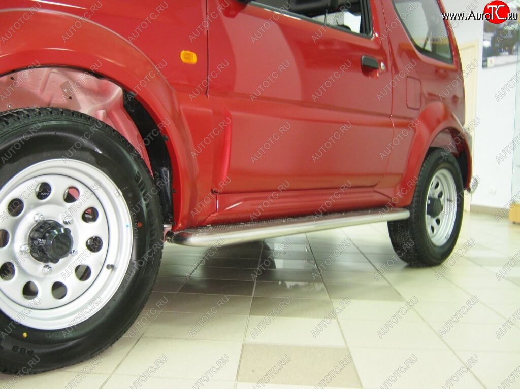 22 999 р. Широкая защита порогов с трубой диаметром 42 мм SLITKOFF v2 Suzuki Jimny JB23/JB43 1-ый рестайлинг (2002-2012)  с доставкой в г. Кемерово