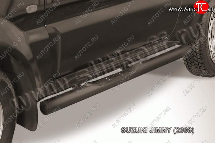 11 349 р. Защита порогов Slitkoff  Suzuki Jimny  JB23/JB43 (2002-2012) 1-ый рестайлинг (Цвет: серебристый)  с доставкой в г. Кемерово