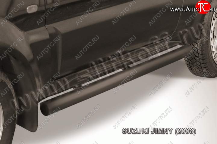 10 599 р. Защита порогов Slitkoff Suzuki Jimny JB23/JB43 1-ый рестайлинг (2002-2012) (Цвет: серебристый)  с доставкой в г. Кемерово