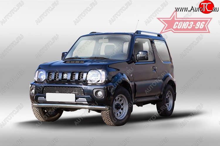 9 494 р. Защита переднего бампера одинарная Souz-96 (d60). Suzuki Jimny JB23/JB43 2-ой рестайлинг (2012-2018)  с доставкой в г. Кемерово